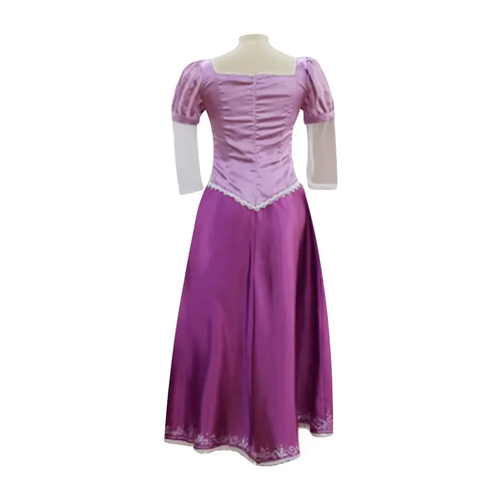 Child Adult Rapunzel Princess Dress Girl Purple Patchwork Tie String Long Skirt Birthday Party Ball Dress Halloween Magic Outfit