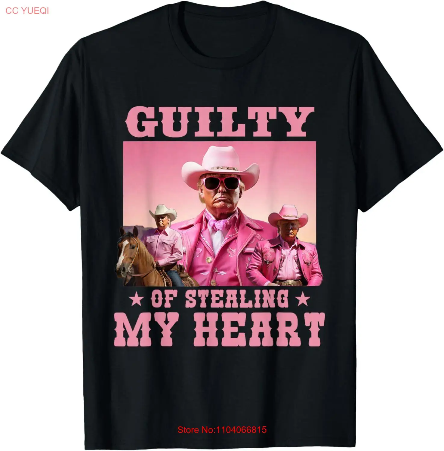 Guilty Of Stealing My Heart Trump 2024 Shirt Cowboy T-Shirt Small, Black