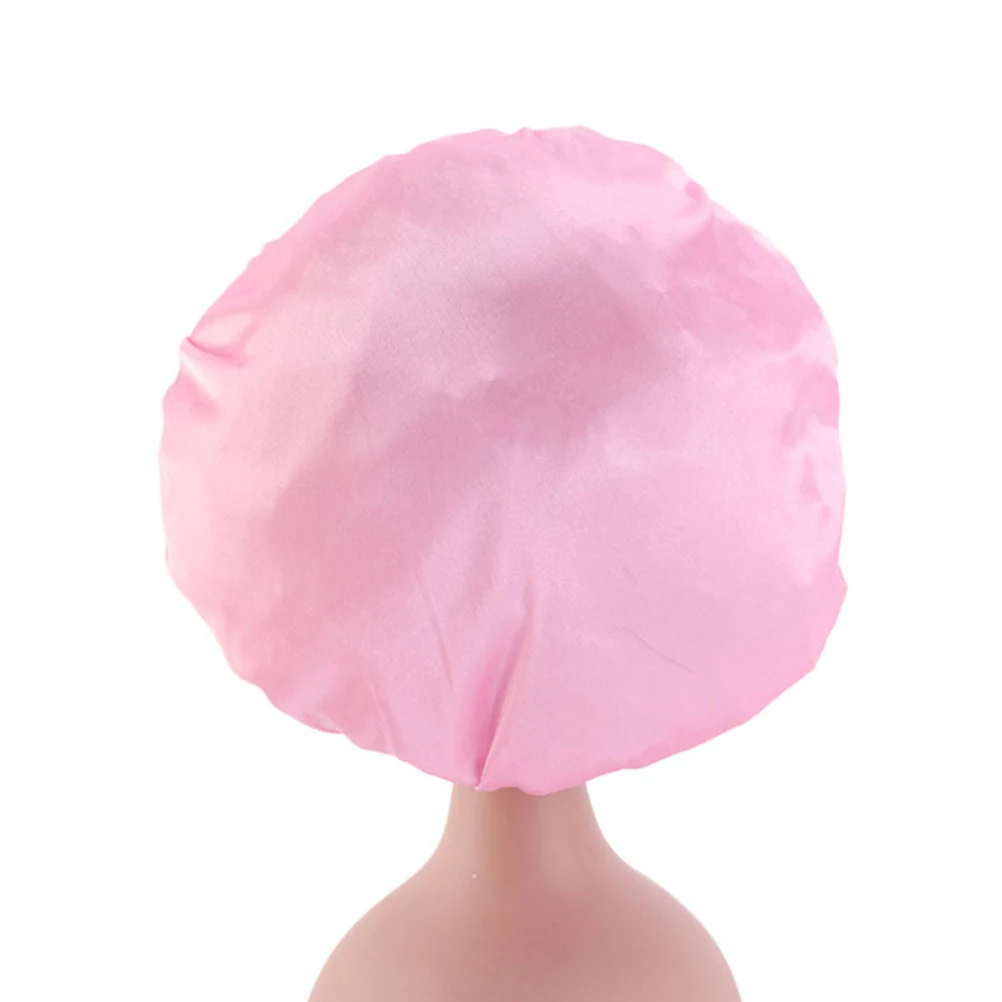 

2pcs Kids Satin Sleeping Caps Hair Protection Bathing Caps Elastic Soft Lightweight Home Travel Sleep Purple Pink