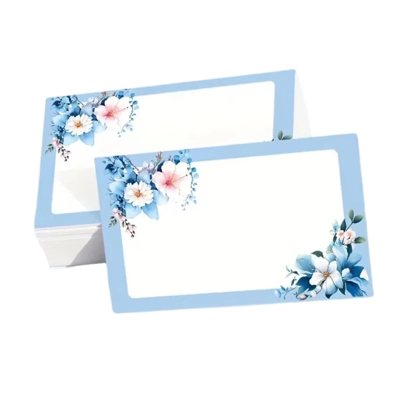  100Pcs Retro Flower Message Card 3.5x2.1Inch Unruled Small Note Memo Card