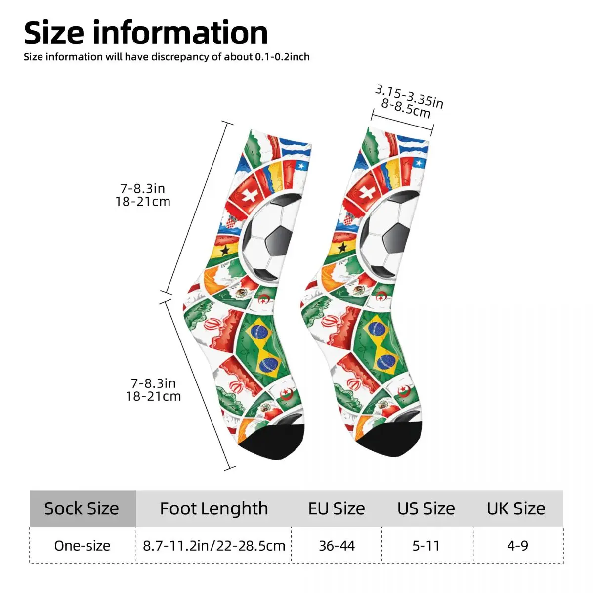 Football World Qatar Men's Socks Vintage Harajuku Street Style Novelty Seamless Crew Sock