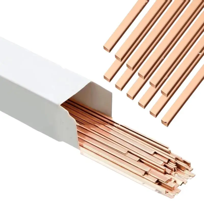 Phosphor Copper Welding Rods 0.8-1.5mm Optional Flat Copper Electrodes for Home Plumbing Leak Repair Daily Use