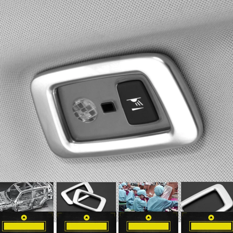 2pcs Car Roof Rear Reading Light Decorative Frame for Volvo S90 XC60 XC90 V90 S60 V60 XC40 Hollow Cover Trim Sticker Accessories