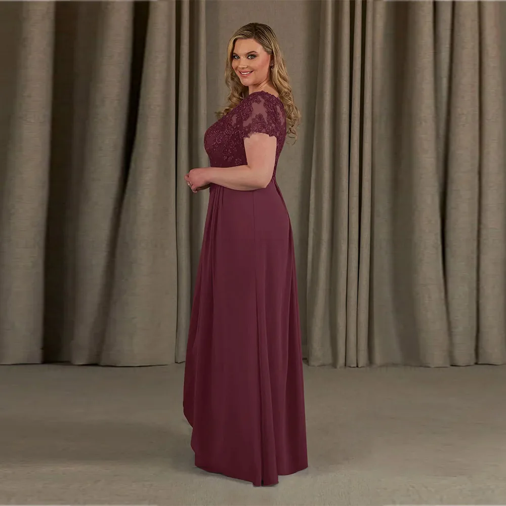 Elegante Plus Size Moeder Van De Bruid Jurken 2023 A-Lijn V-Hals Kant Trouwfeest Guest Jurken Floor-Length Vestidos De Gala