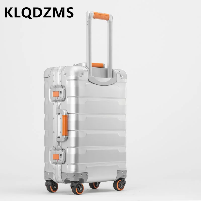 KLQDZMS-Valise universelle en alliage d'aluminium et de magnésium, sac à bagages d'embarquement, valise à roulettes, haute qualité, affaires, 24 pouces, 20 pouces