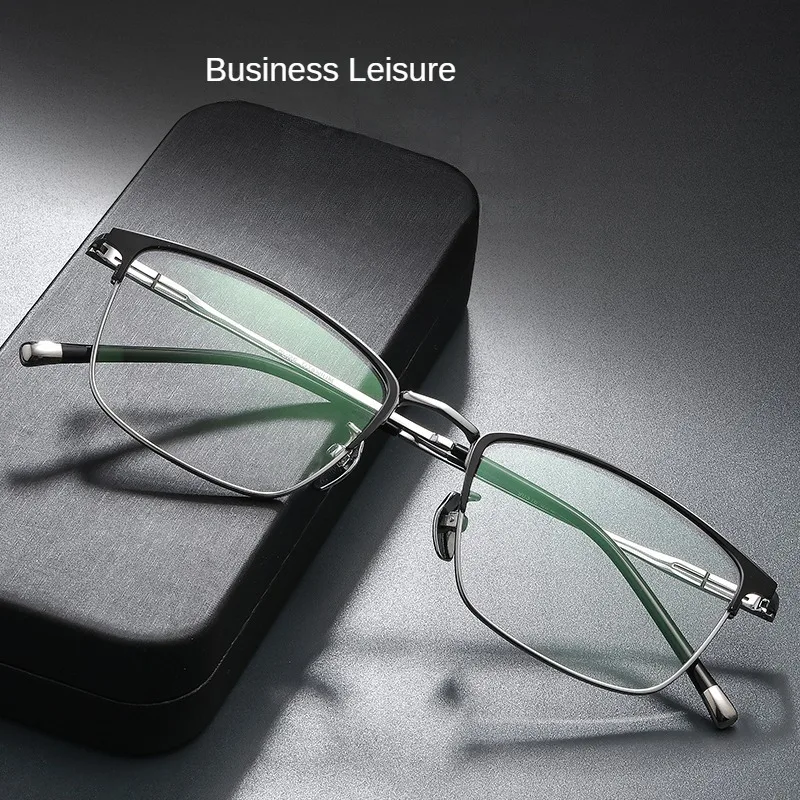 

New Luxury High Quality Slim Ultra Light Pure Titanium Men Glasses Frame Simple Business Temperament Myopia Glasses 90318TK