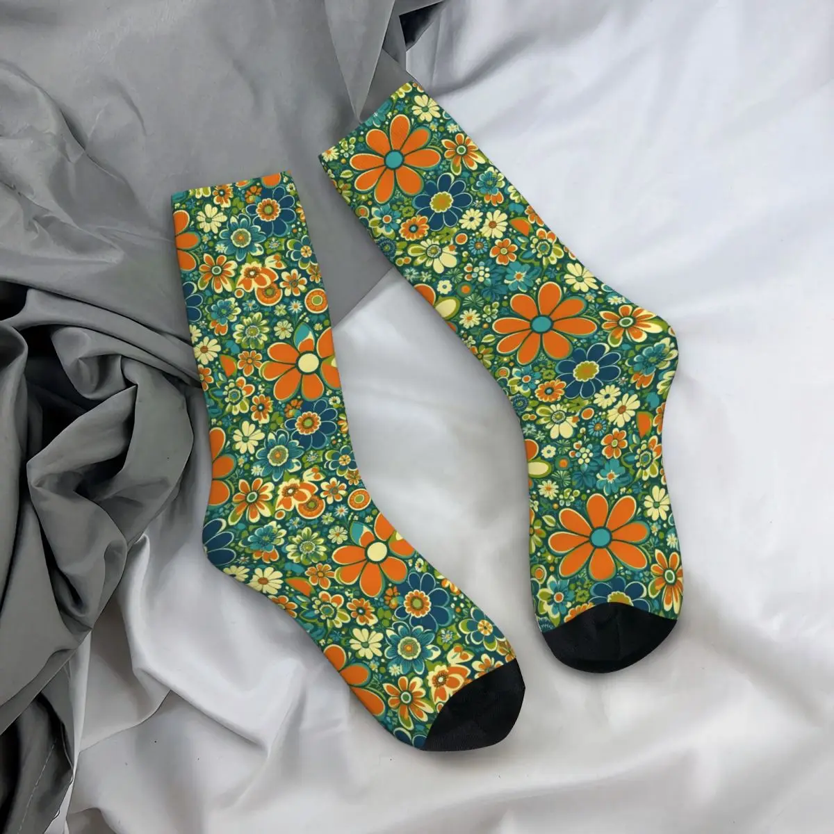 

All Seasons Crew Stockings Vintage Floral Botanical Art Socks Harajuku Long Socks for Men Women Valentine's Day Gifts