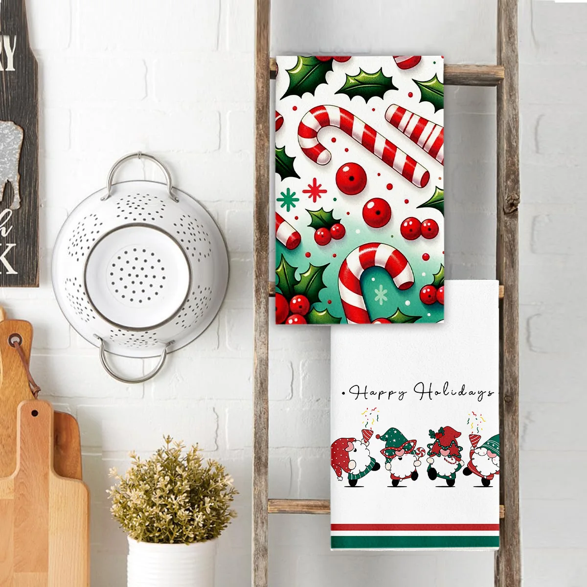 

2-Pack Christmas Microfiber Kitchen Towels - Festive Holiday Dish Cloths for Cleaning & Decor
