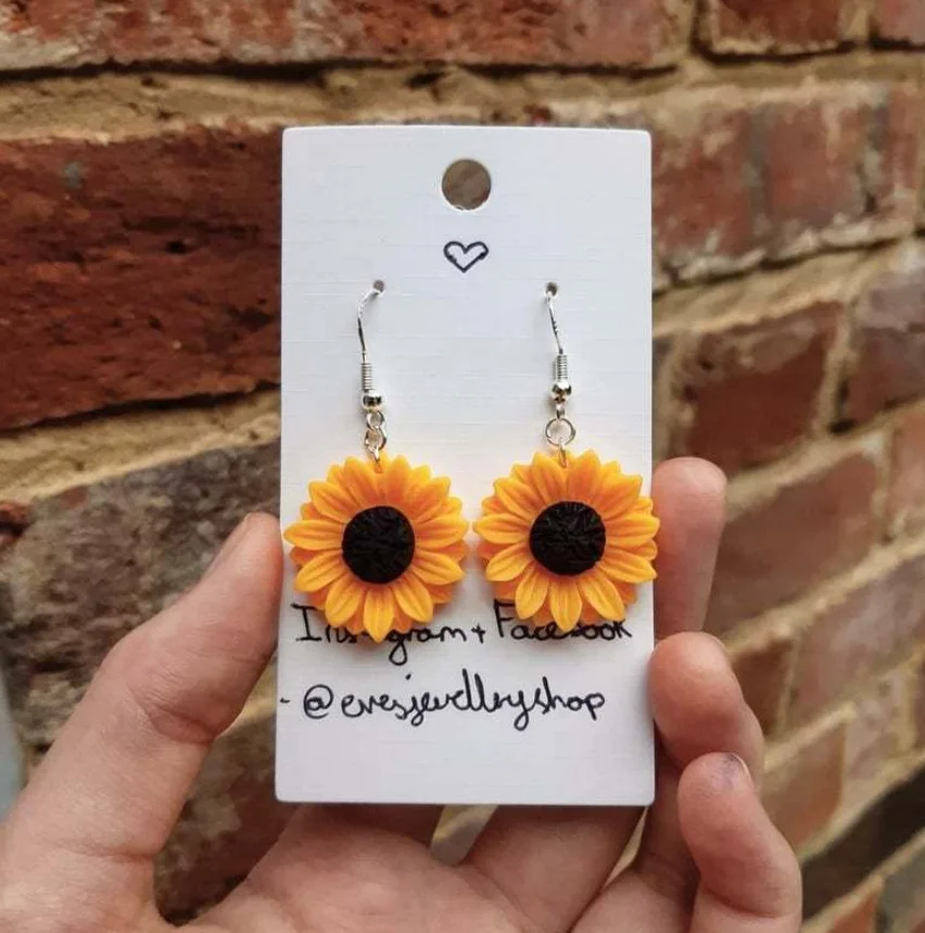 Round Steel Stainless Earrings For Stud Daisy Personalized Sunflower Earring Drop Daisy Earring For Women Girl