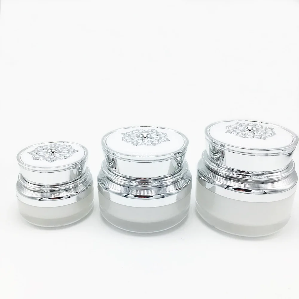 30G & 50G Dung Lượng Bạc Mặt Tráng Gương Màu Acrylic Chất Liệu Da Pha Lê Chai Với Không Gian Siêu Tốc Và Nắp