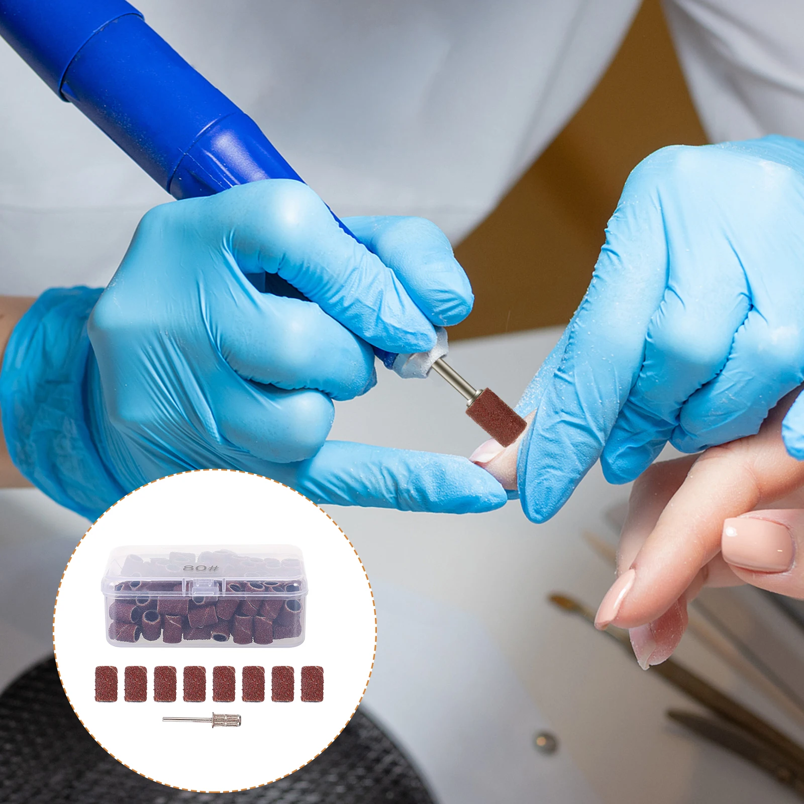 100 Stuks Nagel Schuurbanden Professionele Hars Schuurlinnen Schurende Voor Elektrische Nagelboor Polijsten En Smoothing Manicure Prep