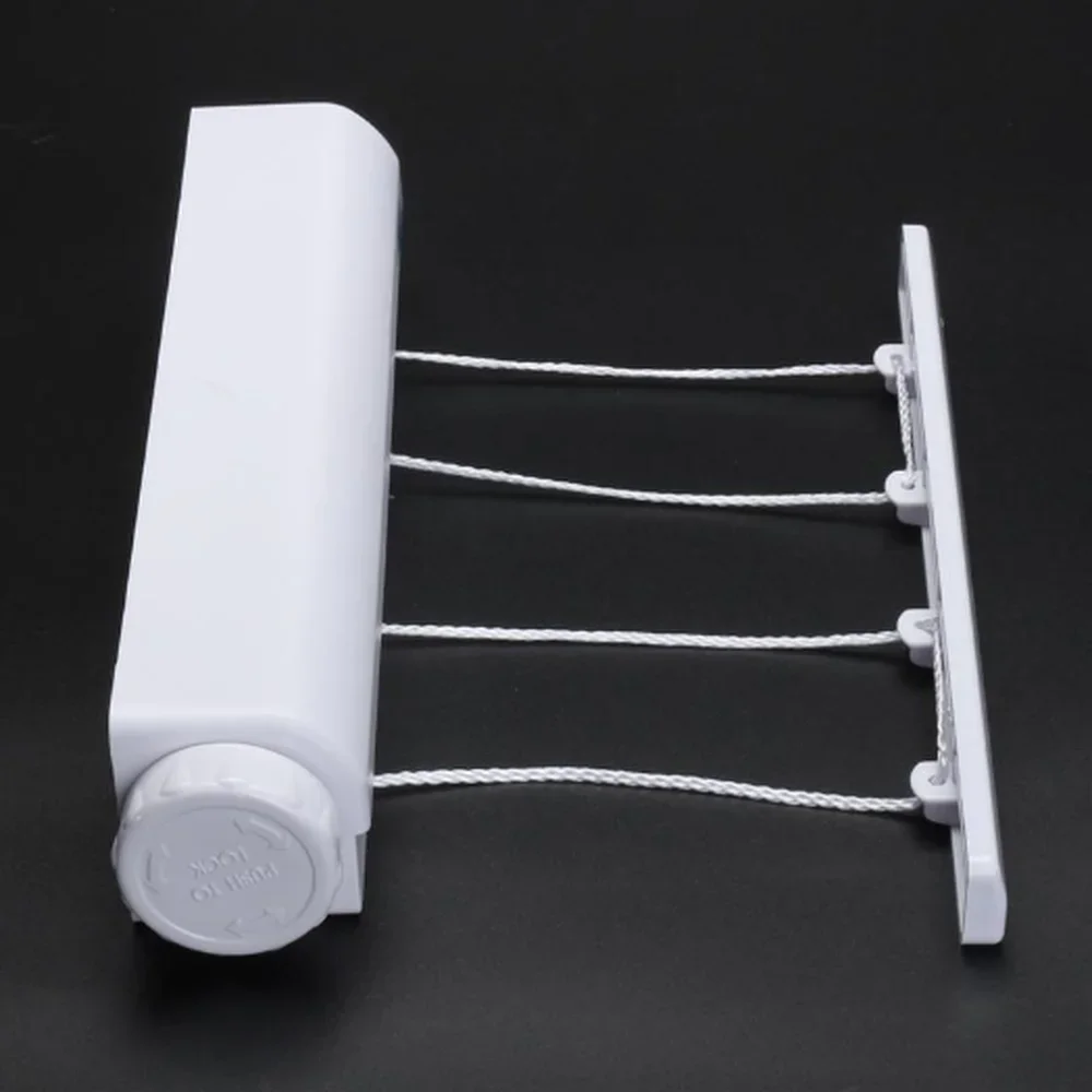 Spring automatic retractable four or five lines clothesline drying rack towel with hooks flexible laundry hanger