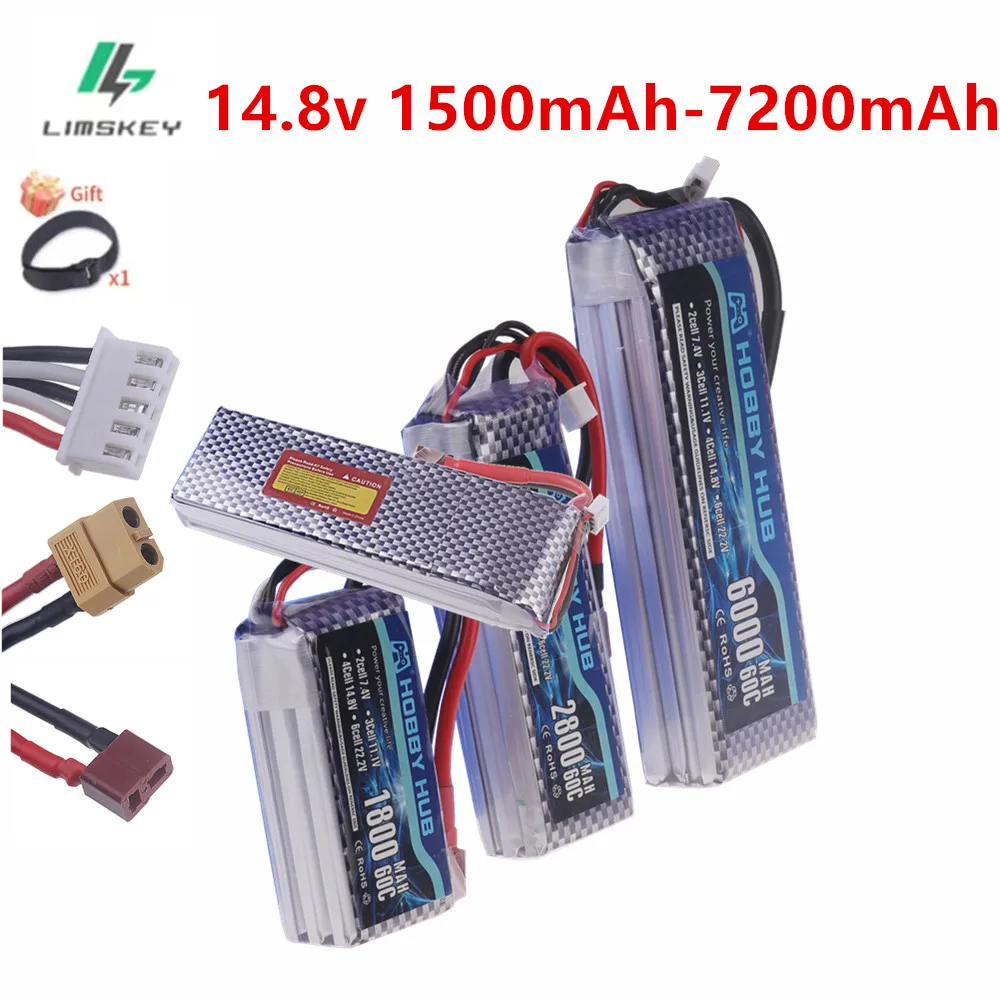 14.8V RC LiPo Battery 4S 1500mAh 2200mAh 3000mAh 3300mAh 4200mah -7200mAh For Car RC Drone Racing Spare Parts