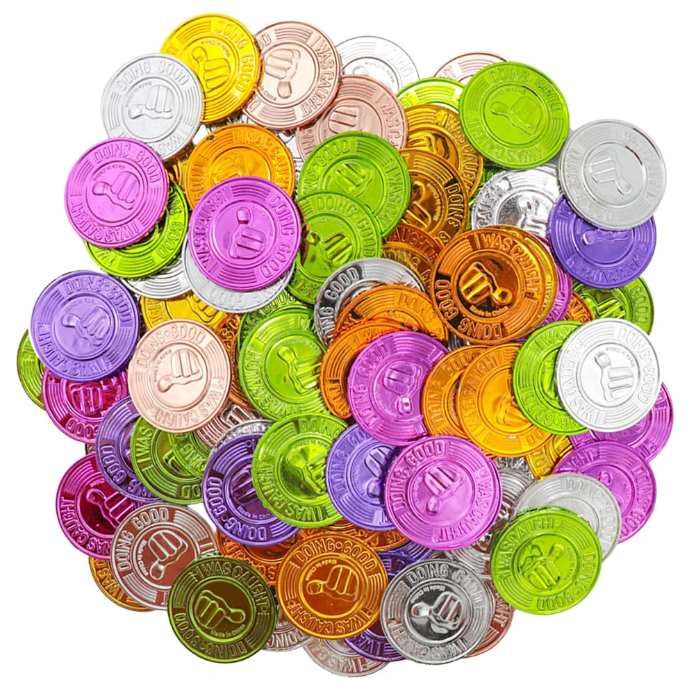 100 Pcs Carnival Coins Fake Pirate Party Decorations Plastic Treasure Favors Gold Ornament