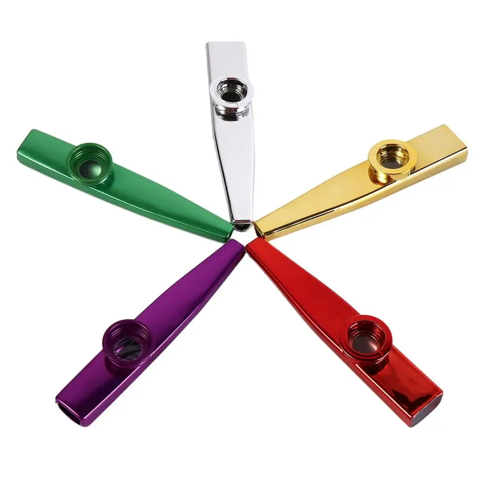 Aluminium Alloy Metal Kazoo Learn Easily Detachable Diaphragm Mouth Kazoos Durable Wear-resistant Musical Instruments Flutes