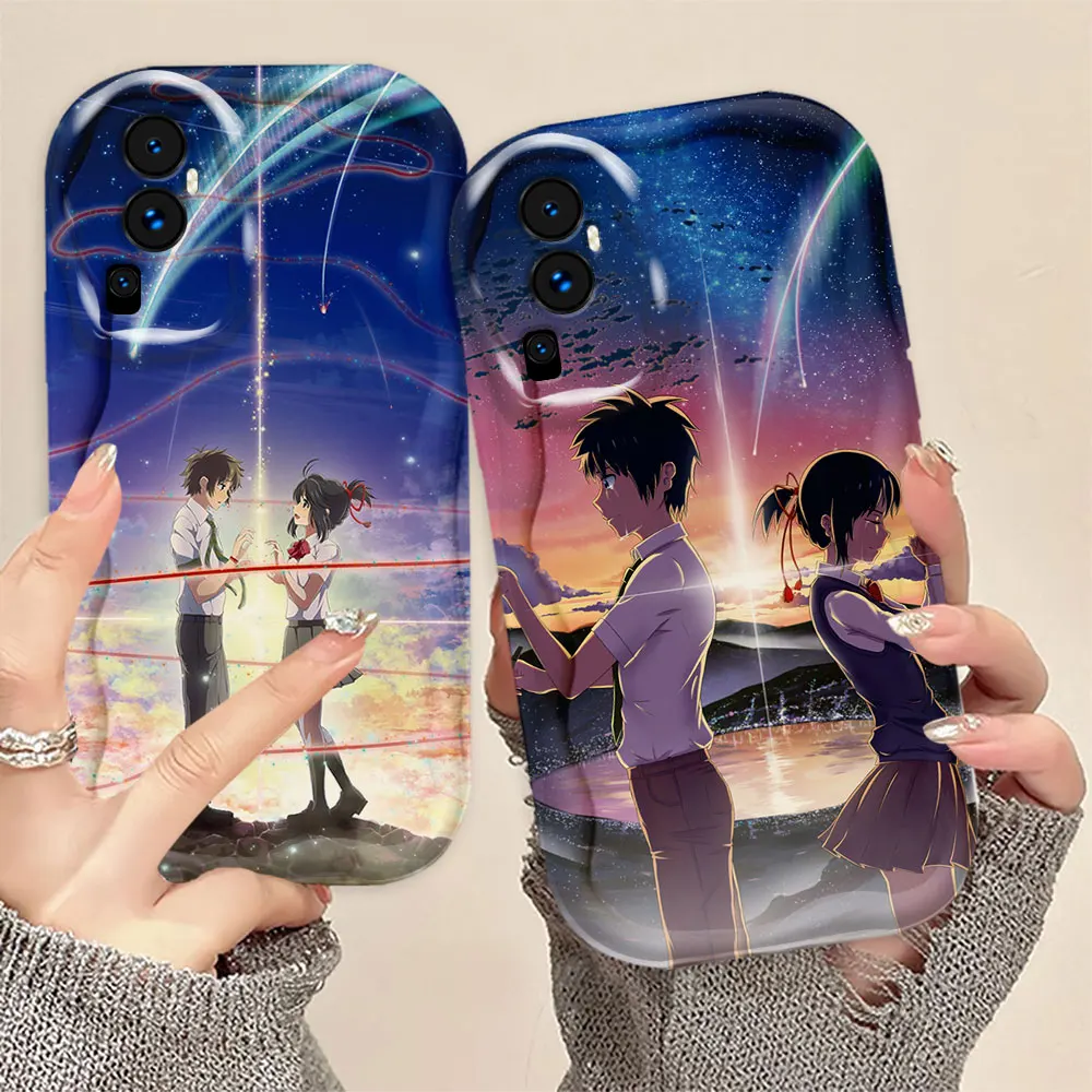 Anime Yinuoda Your Name Cream White Curve Phone Case For OPPO RENO 4 5 6 7 7LITE 7Z 8 8T 11 11F 12 12F PRO 5G