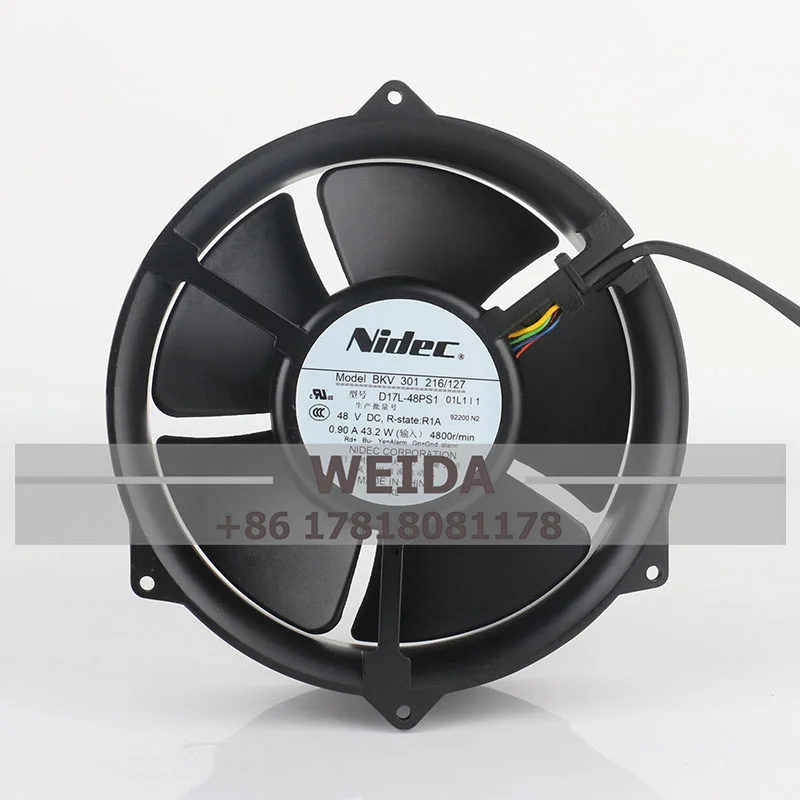 New original  NIDEC   BKV301 216/2127 D17L-48PS1 01L1l1  DC48V 0.90A 17251 Ericsson cooling fan 170*170*51MM