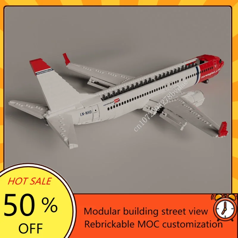 2128 pz scala 1:51 MOC Building Blocks Delta B737 aereo Boeing Airbus modello architettura educazione assemblaggio modello giocattoli regali