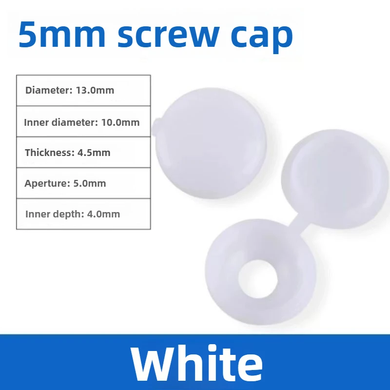 Screw Cover Cap White Black Grey Plastic One-piece Screw Cap Cover Nail Nuts Bolts Decorative Cover Screw Folding Ugly Covers