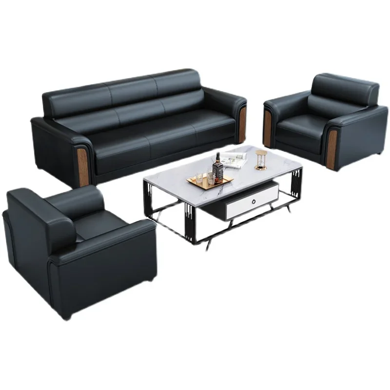 Office sofa simple modern business reception room single three-person office High Quality