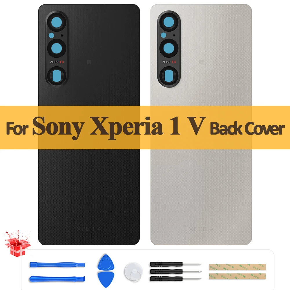 Original For Sony Xperia 1 V Battery Back Cover XQ-DQ72 Housing Rear Door Case Replacement Parts With Camera Lens For Sony X1 V