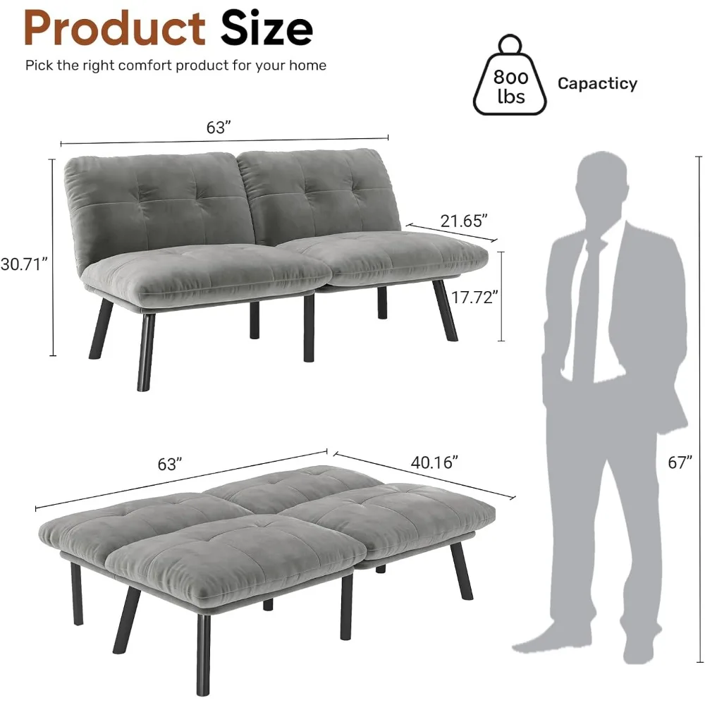 مسند ظهر قابل للتعديل لأريكة فوتون مع وسادة سميكة من القماش المخملي لصالة غرفة المعيشة واستخدام القسم #2