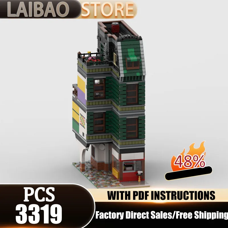 

Конструктор City Building Moc: Ресторан быстрого питания внутри жилого комплекса. Технологичные кирпичики. Новогодние сборные игрушки.