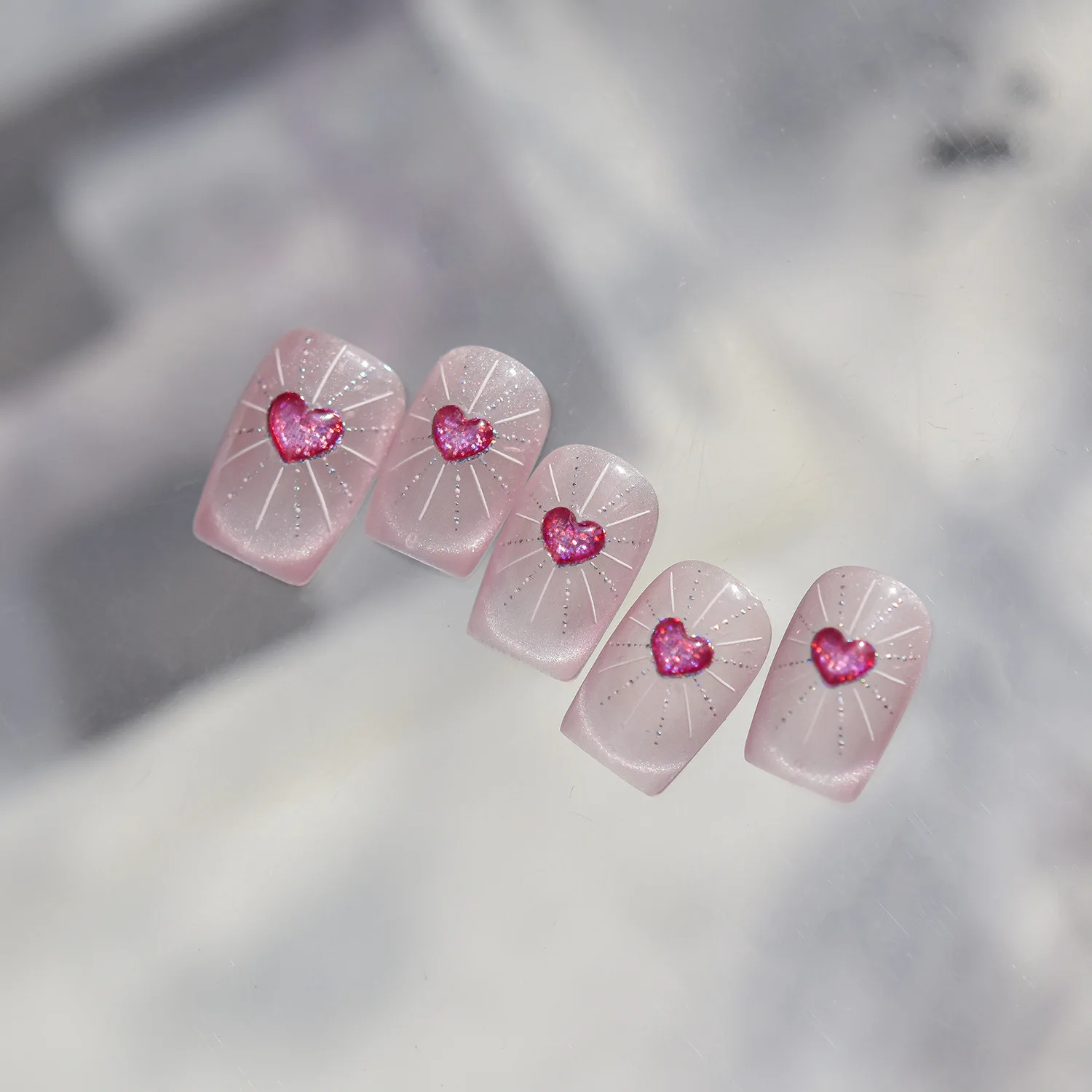 الوردي الدانتيل الصوفية مسمار ملصقات خمر القلب ستار الخماسي الضوء المقدس ليوبارد طباعة تنقش مسمار الفن ملصقات مانيكير صائق #6