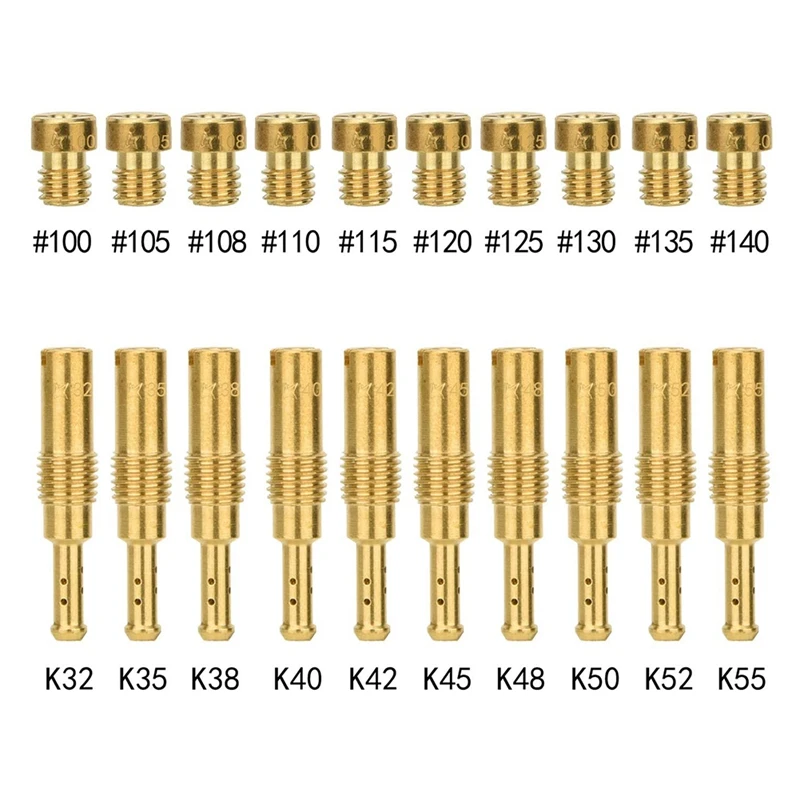 Retail 20Pcs Jets Kit - 10Pcs Carburetor Main Jets And 10Pcs Slow Pilot Jets For PWK Keihin OKO CVK PWM