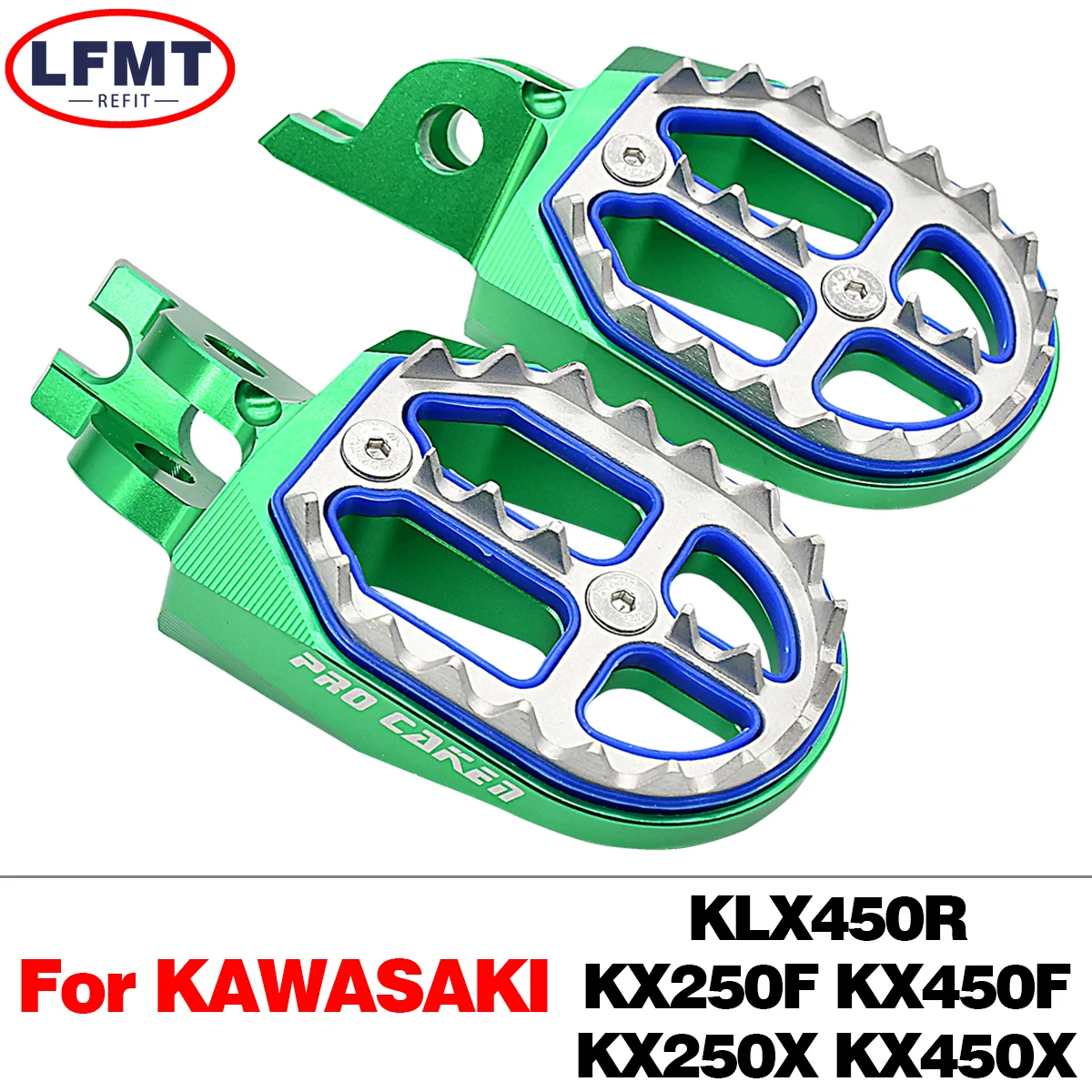 

Motorcycle CNC FootRest Footpegs Foot Pegs Pedals For Kawasaki KX250 KX450 KX250F KX450F KLX450R KX 250 450 250F 450F 2008-2022