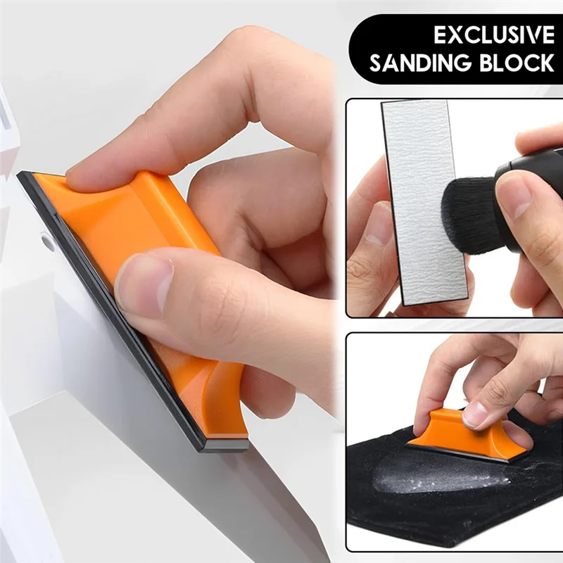 B08B-120Pcs Micro Detail Sander Kit, 3" X 1" Mini Hand Sanding Block Including 400 To 1500 Grit Sandpapers& 6 Blocks