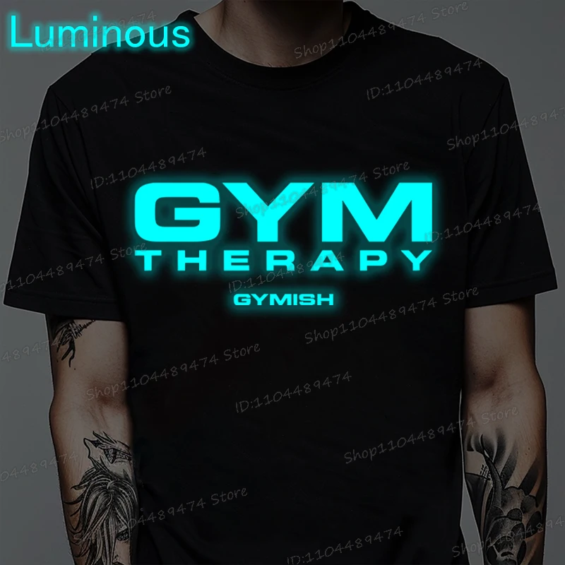

Футболка в стиле гимнастики, светящаяся стильная футболка, повседневные хлопковые футболки с короткими рукавами для мужчин и женщин, уличная одежда с круглым вырезом для любителей спортзала, подарки