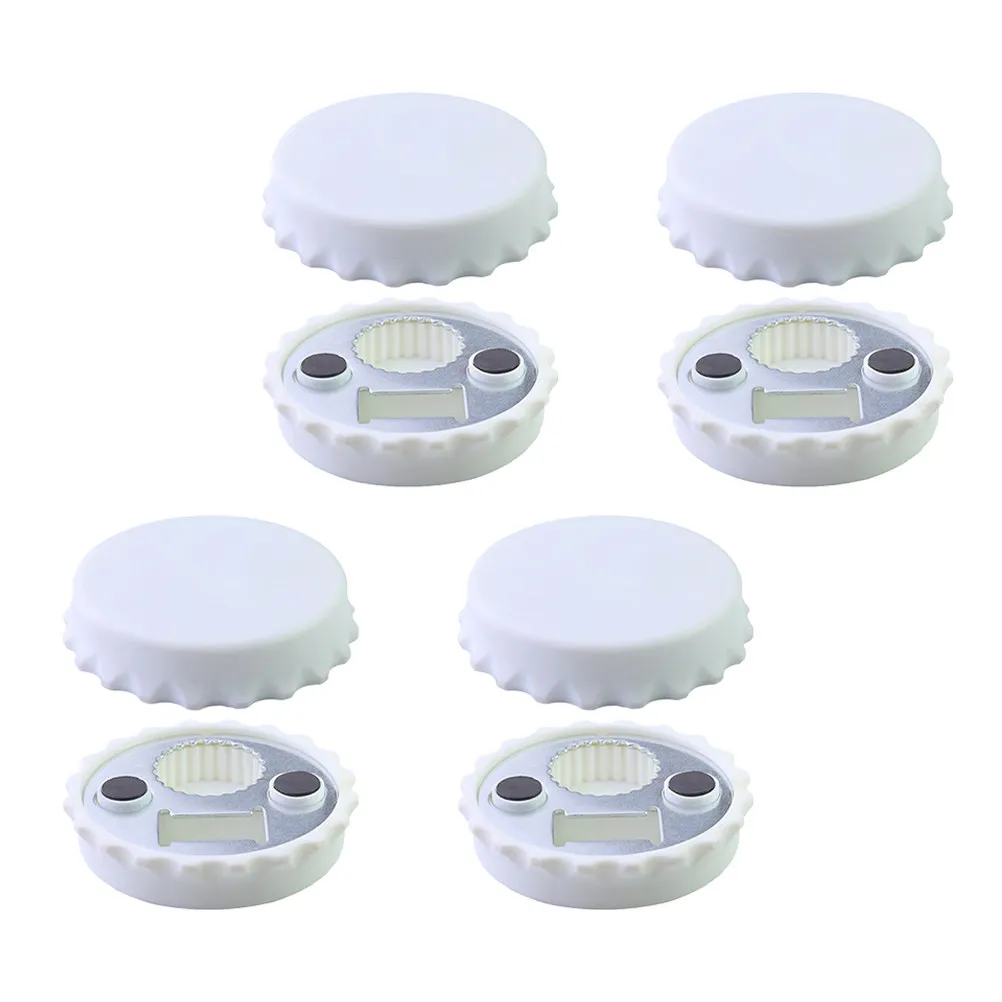 8Pcs Fun Educational Fridge Magnets Beer Cap Shape Bottle Opener Design Strong Hold for Fridge Surface Photo Message Display