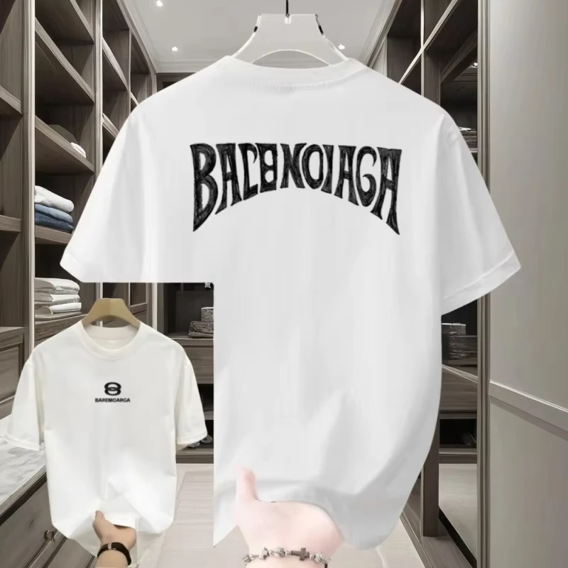 

2025 spring and summer cotton letter printing T-shirt men's and women's versatile casual T-shirt