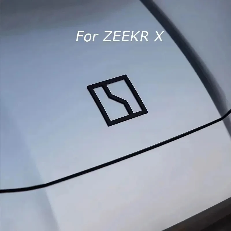 

For Geely Zeekr X 2023 2024 Accessories 1pcs Black Look Trim Car Front Machine Panel Logo Cover Decor Sticker Frame Garnish