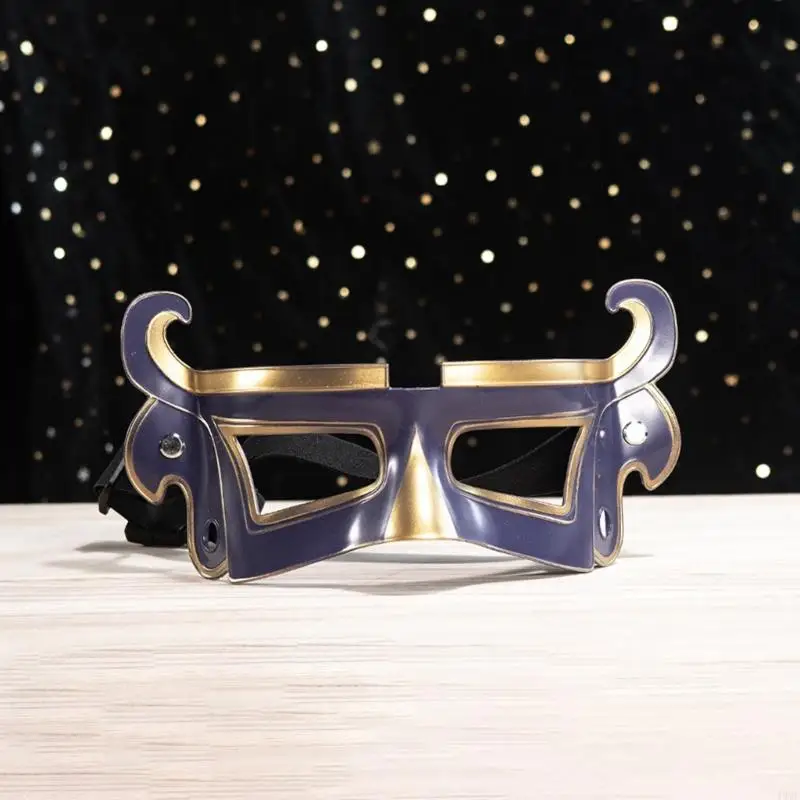 49mf Tajemnicza maska ​​Sanxingdui Styke Trwała lekka plastikowa pół twarzy dla dorosłych kobiet mężczyzn na Halloweenowe