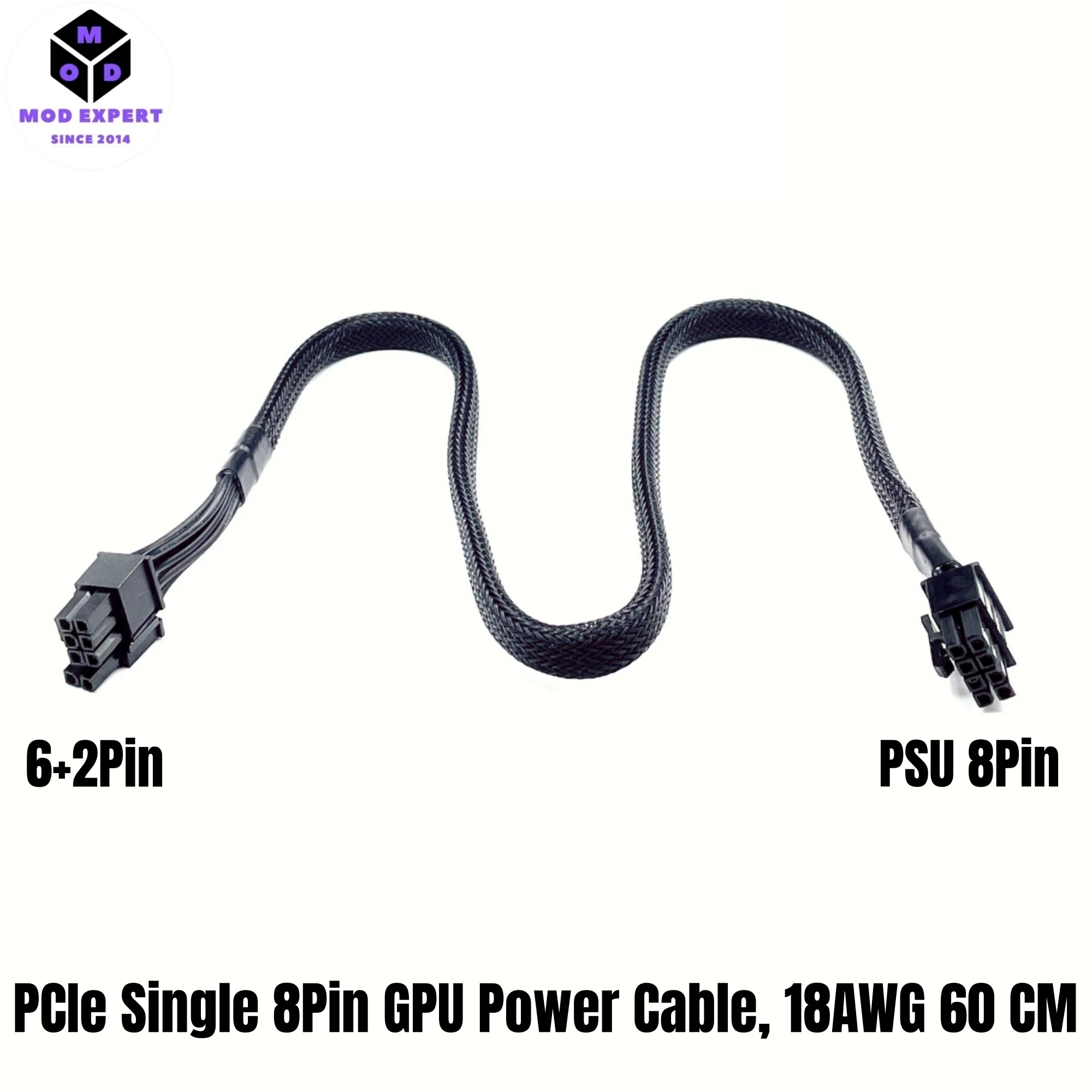 

For Corsair HX Gold Type 3 Modular, PCIe 8Pin 6+2Pin Sleeved Net 18AWG 60CM GPU Power Cable for HX1050, HX850, HX750, HX650 Gold