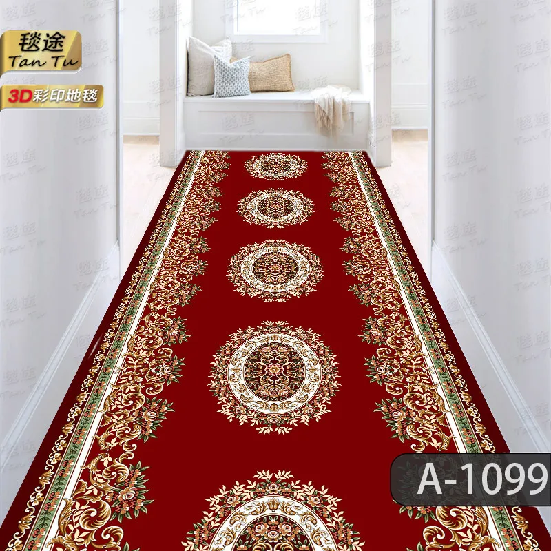 Modern Home Long Corridor Carpet Non-slip Stairway Rug Hotel Lobby Passageway Runner Washable Room Decor Floor Mats Customizable
