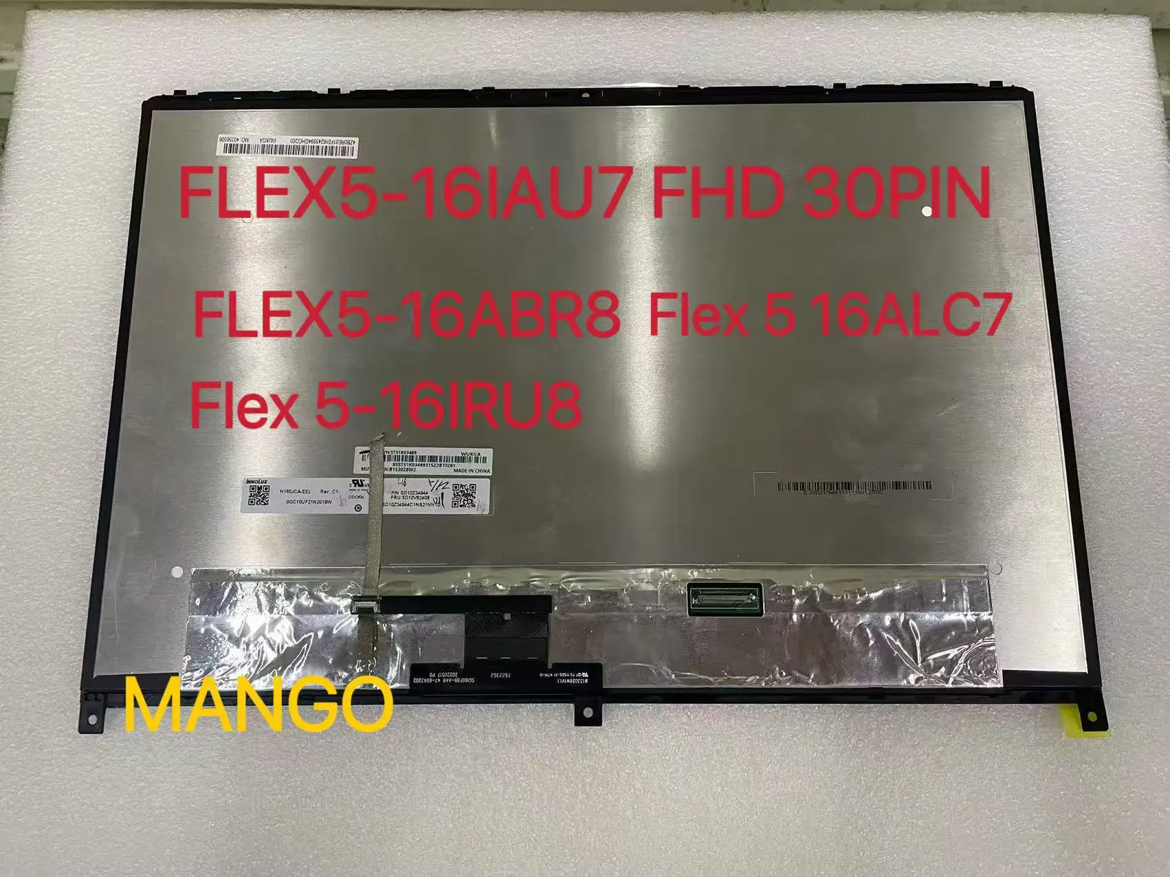 For Lenovo Ideapad 5 16ALC7 82RA 5-16IAU7 82R8 Display Touch Screen Digitizer Assembly Bezel with Board