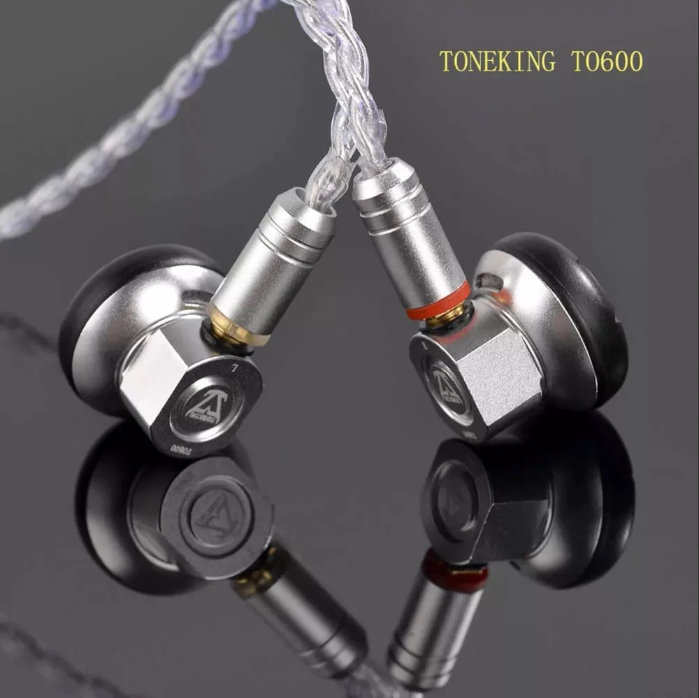 Musicmaker Toneking TO600 600 Ohm High Sensitivity Graphene Diaphragm Flat Hifi Music Monitor DJ Studio Stereo Metal Earphones