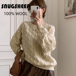 chic block sweater wool women vintage pullover top clothes fashion knit sweaters for winter long sleeve clothing womens luxury