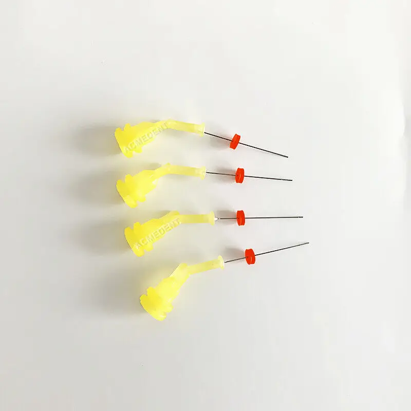 Dental Irrigation Tips Sideport Smallest Irrigator Delivery Tip Irrigant Yellow Cleaning Syringe Anterior & Molar Teeth