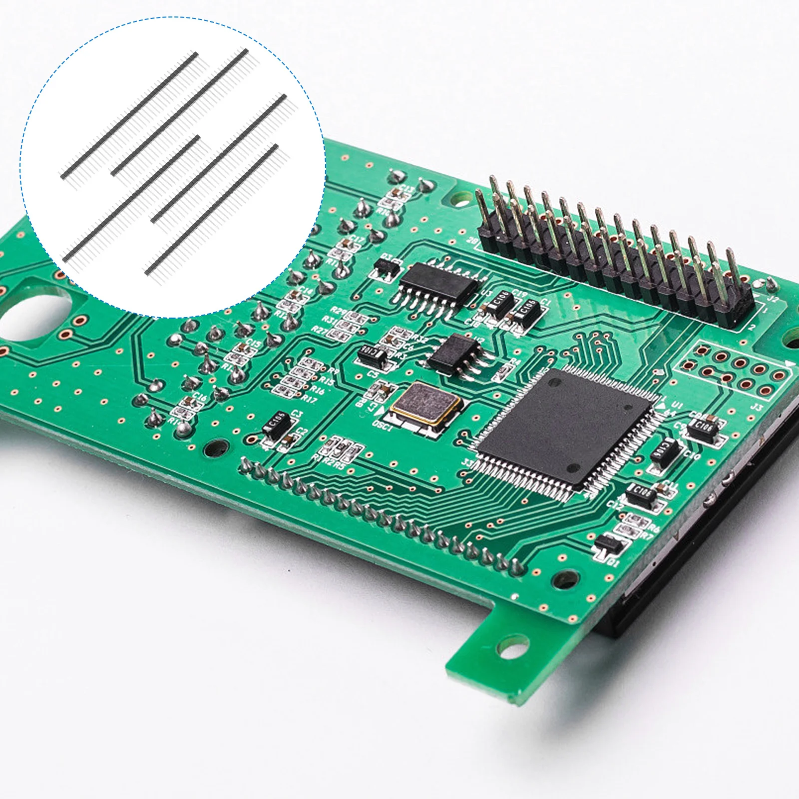 

30Pcs Plated Male Pin Header Single Row Pcb Connector Strip Breadboard Board Accessory Kit Male Header Pin