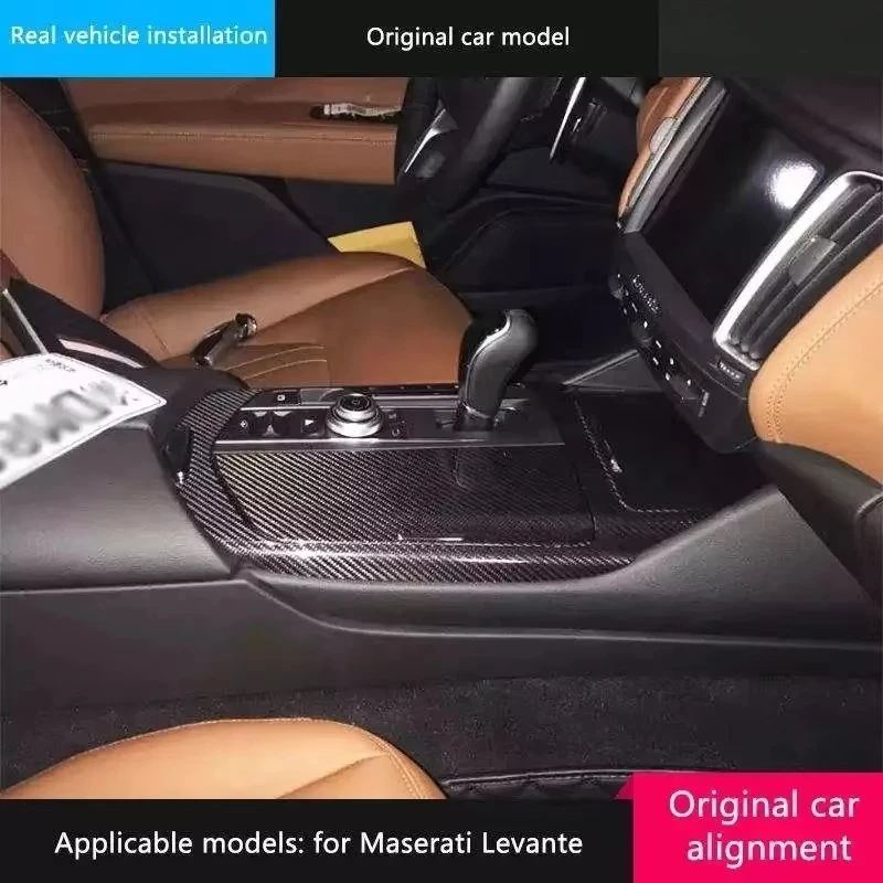 Automotive Dry Carbon Fiber Interior Trim Mirror Housing Trim Button Panel Door Handle for  Levante Ghibli Quattroporte