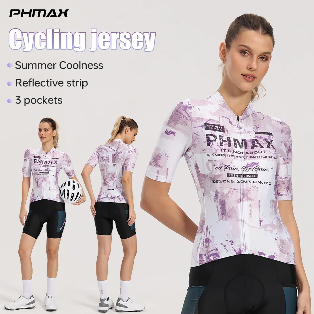 PHMAX Damen-Radtrikot, atmungsaktiv, schnelltrocknend, für Rennrad, Mountainbike, professionelle Radbekleidung