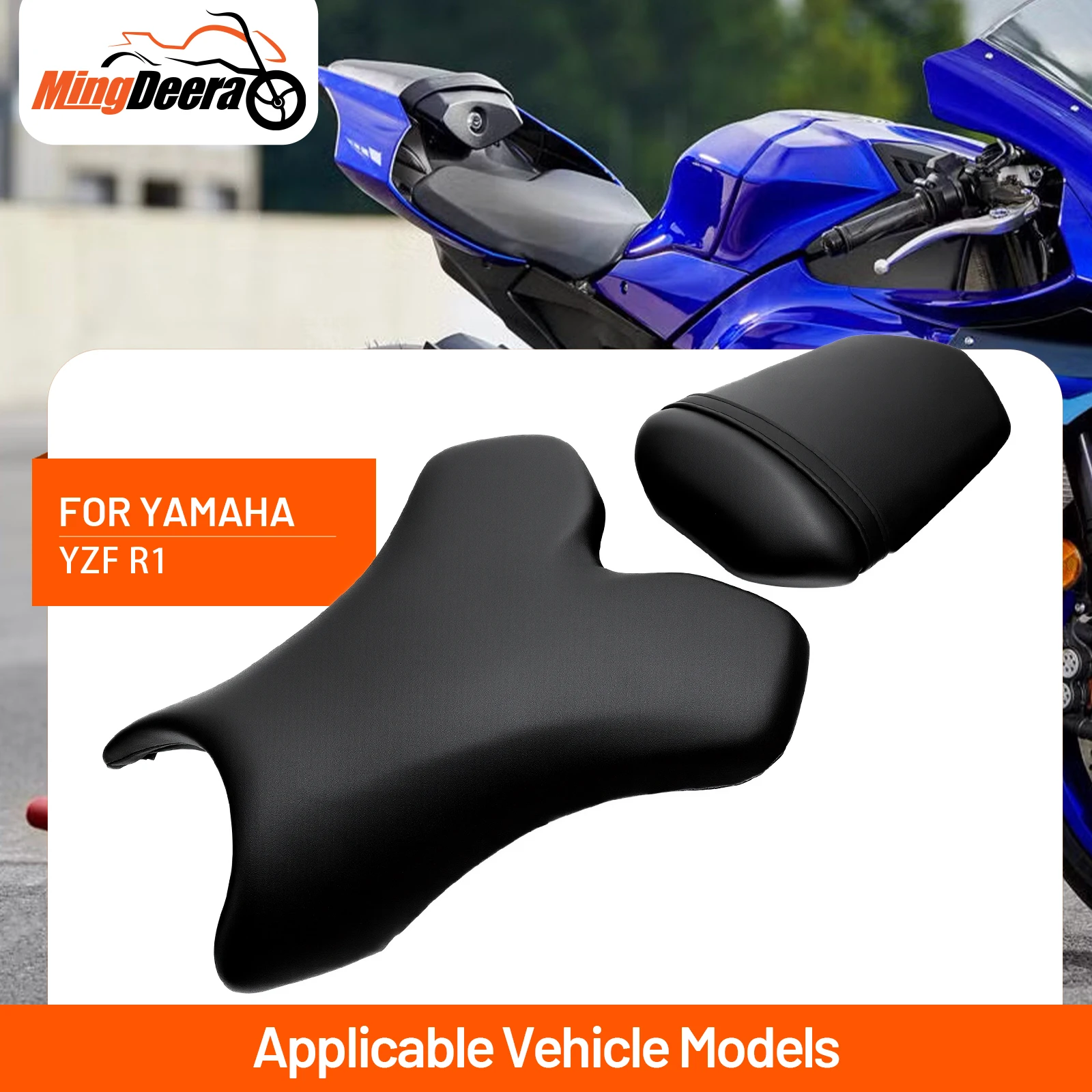 

Сиденье водителя или пассажира для мотоцикла YAMAHA YZF R1 YZFR1 2004-2006, черное переднее сиденье водителя, подушка для пассажира