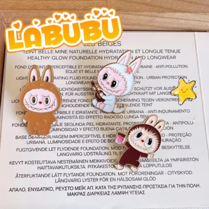 

Popular anime labubu brooch kawaii cute metal badge boy girls student backpack decoration pin clothes creative jewelry accessory