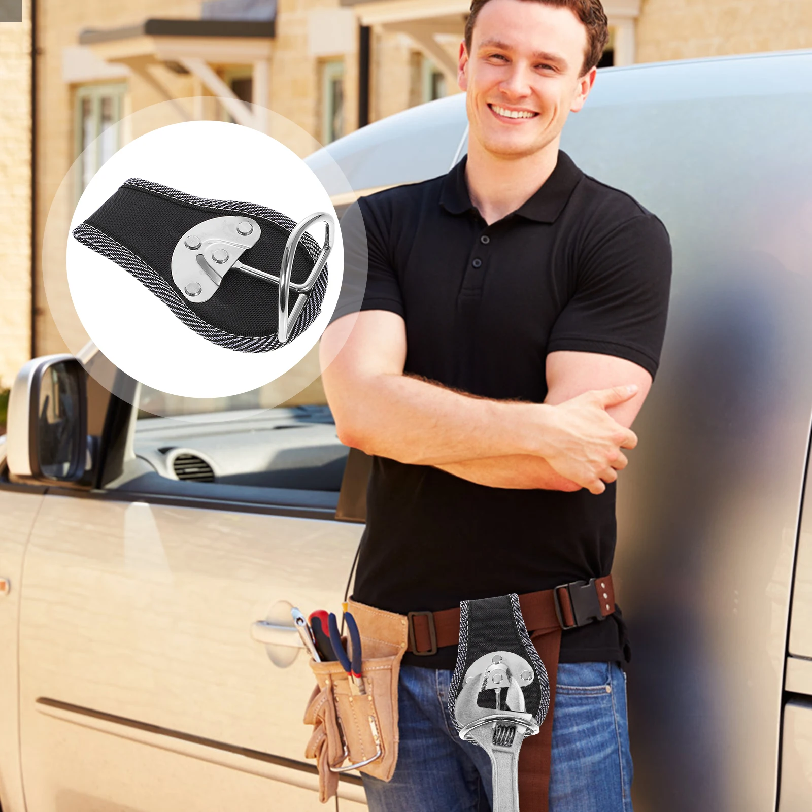 

Hammer Holder Wrench Hanger For Tool Belt Heavy Duty Metal Clip Pliers Tape Measure Drill Electrician Manual Tools Organizer