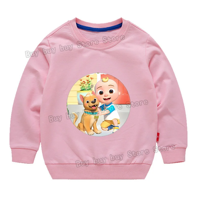 เสื้อสเวตเชิ้ต Cocomelon สำหรับเด็ก ลายการ์ตูน ผ้าฝ้าย แขนยาว เสื้อฮู้ดดี้สำหรับเด็กชายและเด็กหญิง เสื้อผ้าสำหรับฤดูใบไม้ร่วงและฤดูใบไม้ผลิ เสื้อผ้ากีฬา
