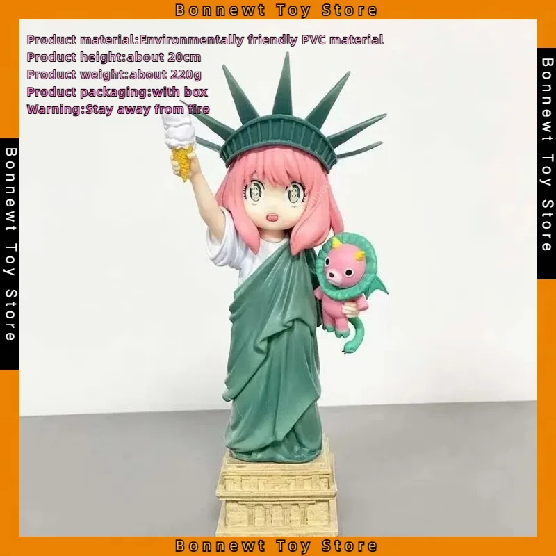 

Anime SPY×FAMILY 20cm Figures GK Lady Liberty Anya Forger Action Figures Creative PVC Cute Collection Model Toys Periphery Gifts